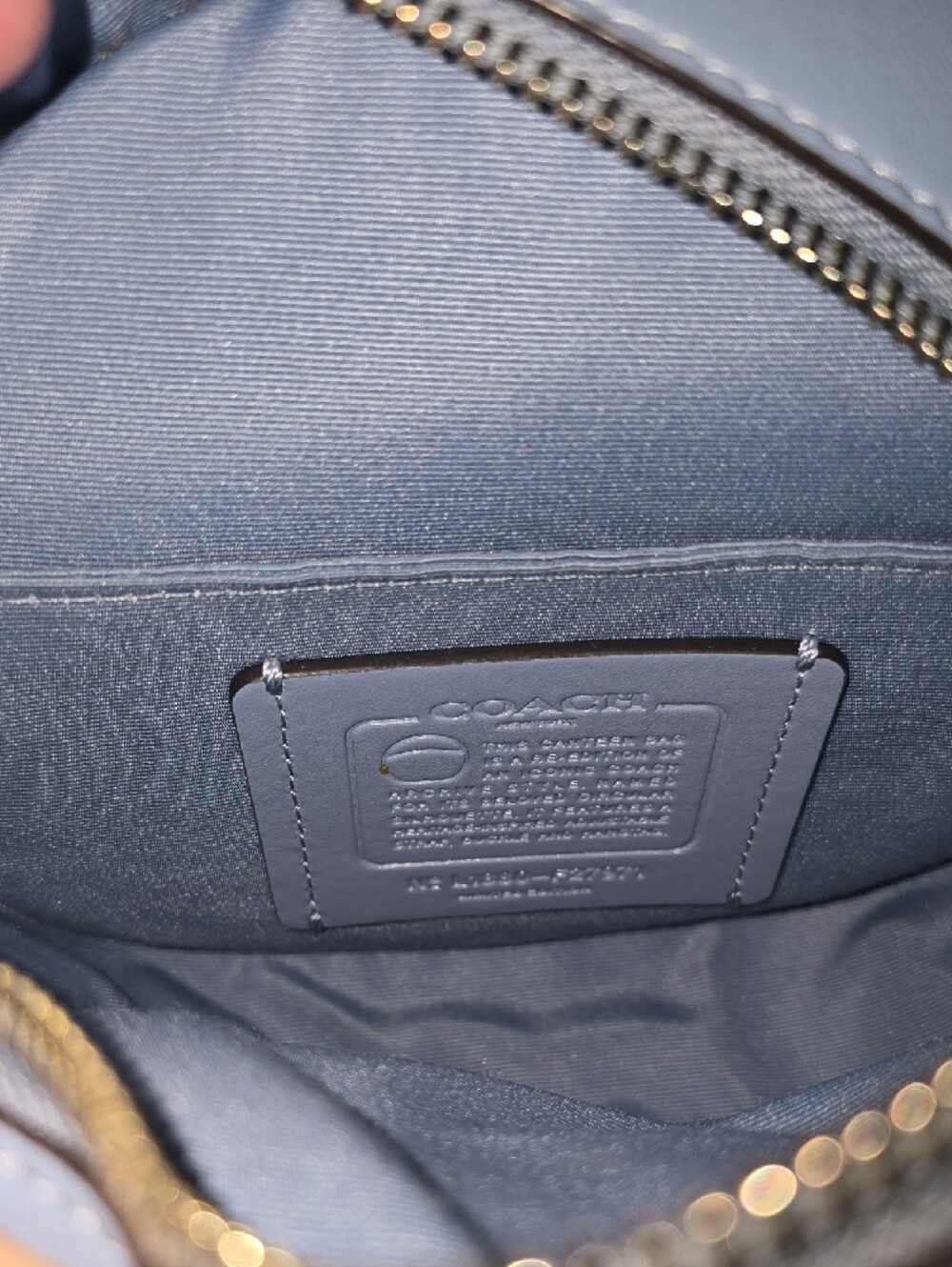 Coach Canten  Round Pebble Leather Crossbody in Light Blue - Picture 10 of 11